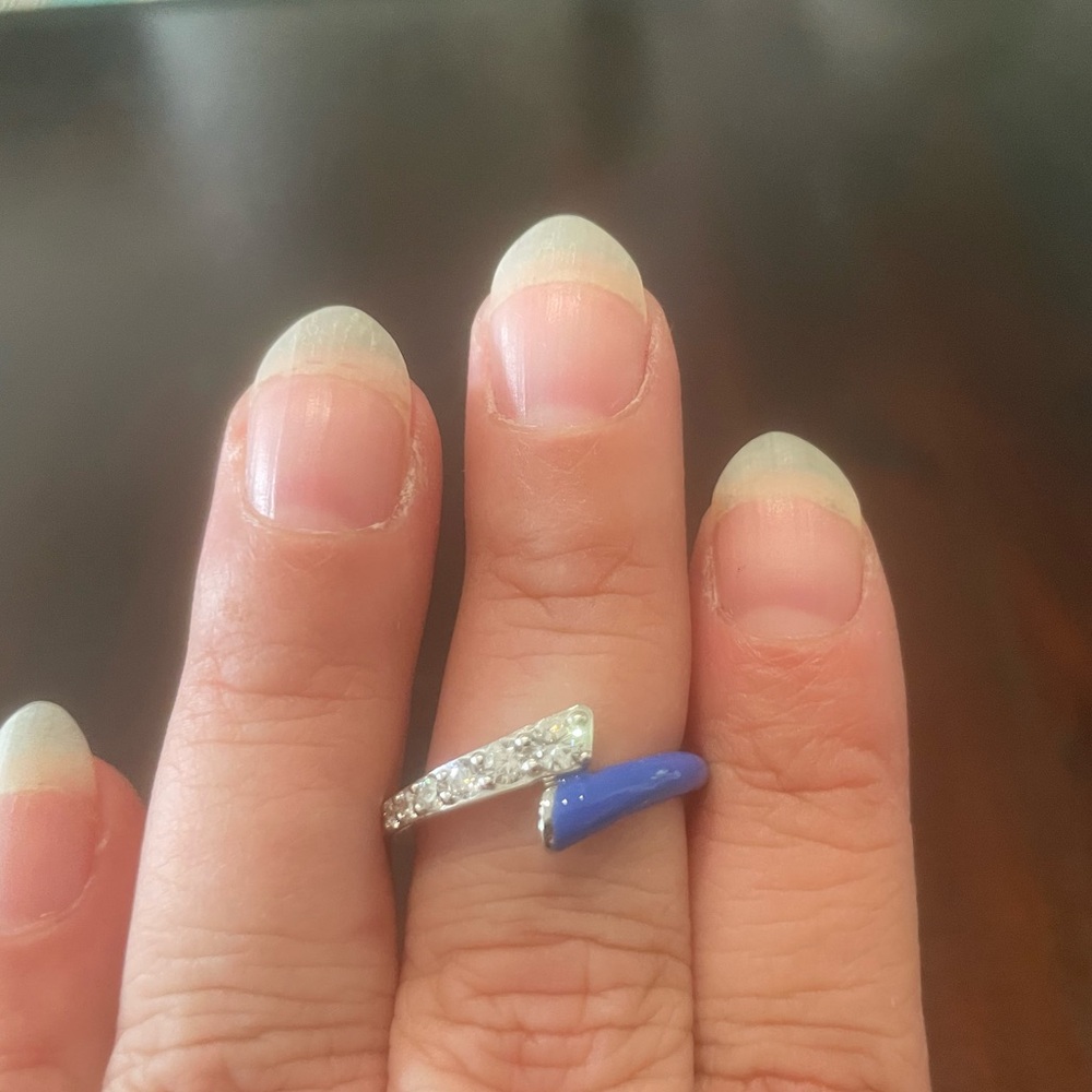 Enamel and Diamonique Ring